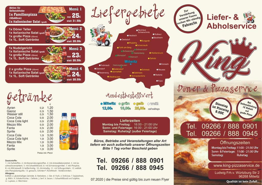 Startseite King Pizzaservice